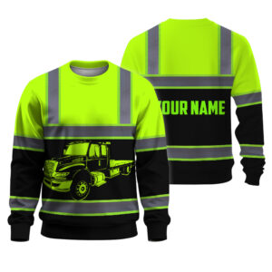 Hi Vis Long Sleeve Shirt Reflective Tapes Lime Tow Truck Driver