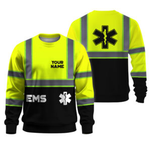 Hi Vis Long Sleeve Shirt Reflective EMS Custom Name