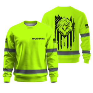 Hi Vis Long Sleeve Shirt Shirt American Flag Stars and Stripes Jobsite Gear