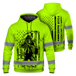 Hi Vis Hoodie Reflective Black Reaper Custom Name Safety