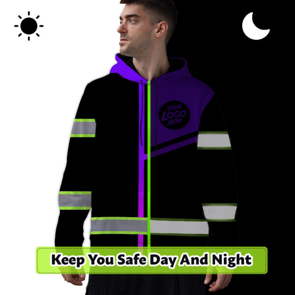 Hi-Vis-Hoodie-Reflective-Tapes-Violet-Neon-Uniform-Custom-Name-And-Logo-3