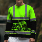 Hi-Vis-Long-Sleeve-Shirt-Reflective-Tapes-Green-Semi-Truck-Driver-3