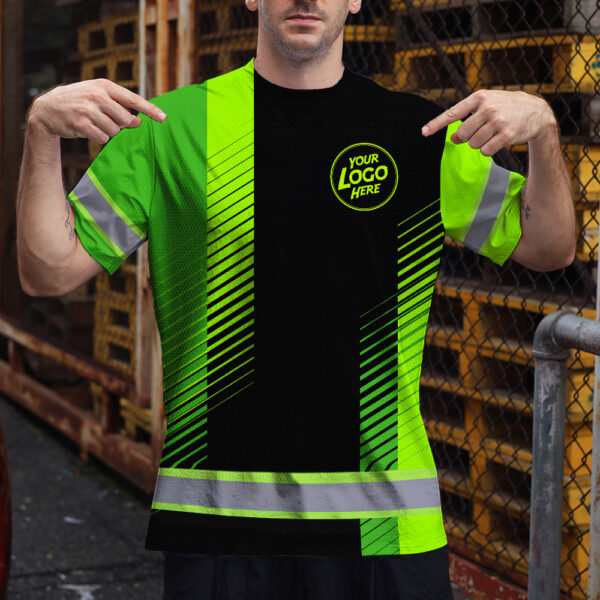 Hi-Vis-Shirt-Uniform-Company-Reflective-Stripes-Green-Neon-Custom-3