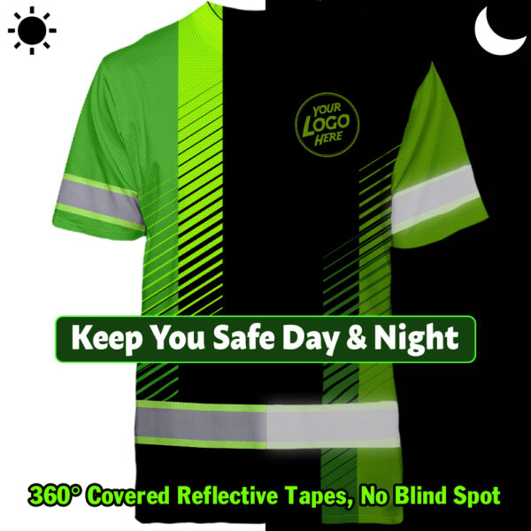 Hi-Vis-Shirt-Uniform-Company-Reflective-Stripes-Green-Neon-Custom-7