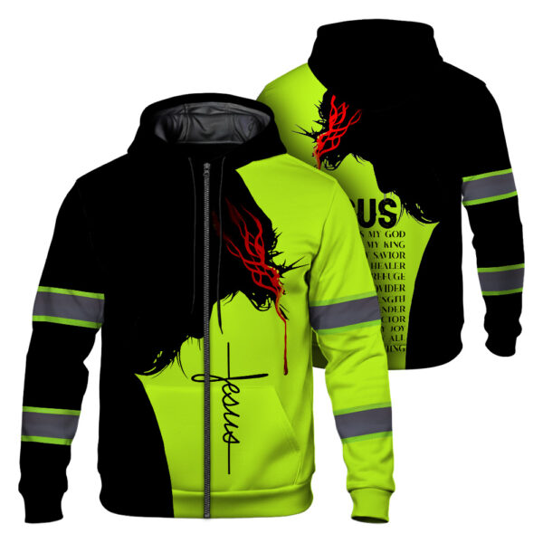 Hi Vis Zip Hoodie Reflective Pink Workwear Safety 1