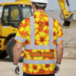 Hi-Vis-Hawaiian-Shirt-Reflective-Tapes-Orange-Neon-And-Yellow-Flowers-Custom-Name-Safety-Workwear-For-Workers,-Truckers,-Operators-3
