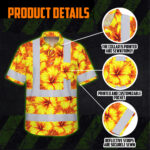 Hi-Vis-Hawaiian-Shirt-Reflective-Tapes-Orange-Neon-And-Yellow-Flowers-Custom-Name-Safety-Workwear-For-Workers,-Truckers,-Operators-6