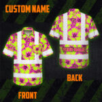 Hi-Vis-Hawaiian-Shirt-Reflective-Tapes-Pink-Neon-And-Lime-Flowers-Custom-Name-Safety-Workwear-For-Workers,-Truckers,-Operators-5