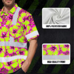 Hi-Vis-Hawaiian-Shirt-Reflective-Tapes-Pink-Neon-And-Lime-Flowers-Custom-Name-Safety-Workwear-For-Workers,-Truckers,-Operators-7