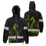 Hi Vis Jacket Waterproof And Windproof Reflective Protection & Victory Viking Custom Name1