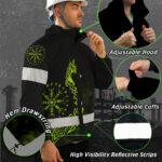 Hi Vis Jacket Waterproof And Windproof Reflective Protection & Victory Viking Custom Name3