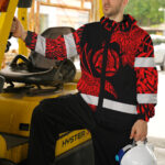 Hi-Vis-Jacket-Waterproof-And-Windproof-Reflective-Red-Neon-Viking-Symbol-Custom-Name-Safety-6