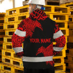 Hi-Vis-Jacket-Waterproof-And-Windproof-Reflective-Red-Neon-Viking-Symbol-Custom-Name-Safety-7