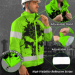 Hi-Vis-Jacket-Waterproof-And-Windproof-Reflective-Tapes-Green-Neon-Skull-Viking-Symbol-Custom-Name-4