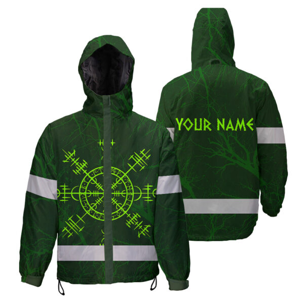 Hi-Vis-Jacket-Waterproof-And-Windproof-Reflective-Tapes-Green-Neon-Viking-Symbol-Custom-Name-Safety-1