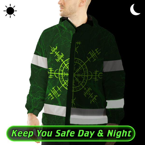 Hi-Vis-Jacket-Waterproof-And-Windproof-Reflective-Tapes-Green-Neon-Viking-Symbol-Custom-Name-Safety-2