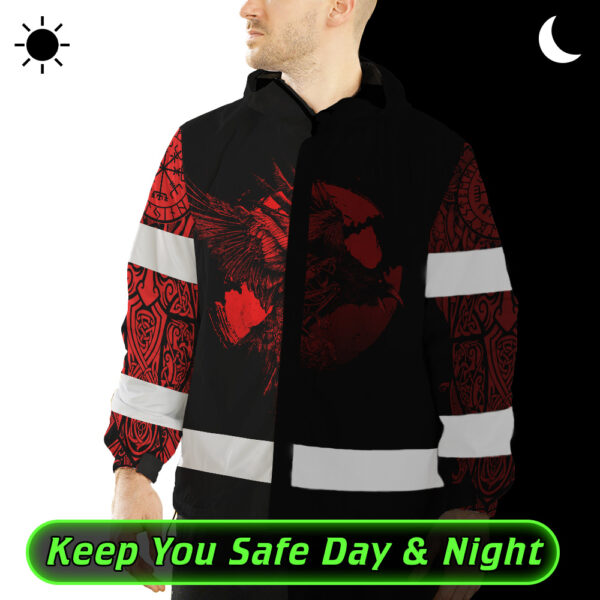 Hi-Vis-Jacket-Waterproof-And-Windproof-Reflective-Tapes-Moon-Raven-Viking-Symbol-Tattoo-Custom-2