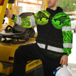 Hi-Vis-Jacket-Waterproof-And-Windproof-Reflective-Tapes-Wolf-Tattoo-Viking-Symbol-Green-Neon-5