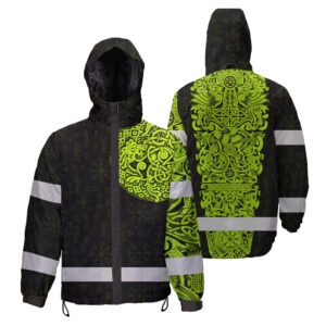 High Visibility Jacket Waterproof And Windproof Reflective Vikings Tattoo Safety Workwear