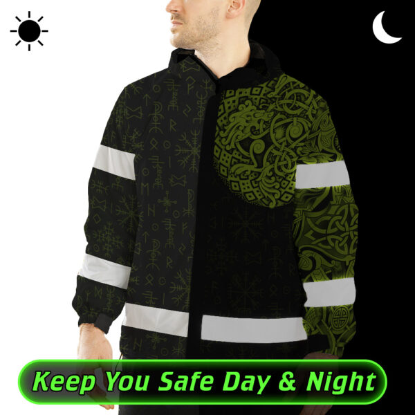 High Visibility Jacket Waterproof And Windproof Reflective Vikings Tattoo Safety Workwear2