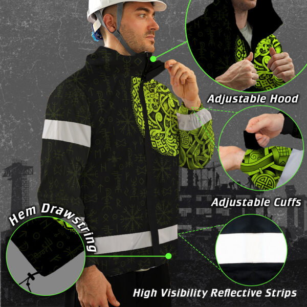 High Visibility Jacket Waterproof And Windproof Reflective Vikings Tattoo Safety Workwear3