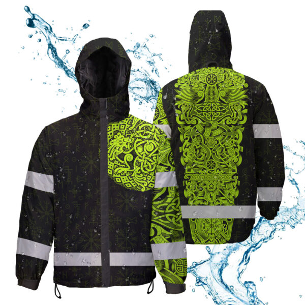 High Visibility Jacket Waterproof And Windproof Reflective Vikings Tattoo Safety Workwear4