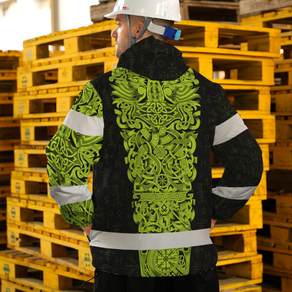 High Visibility Jacket Waterproof And Windproof Reflective Vikings Tattoo Safety Workwear6
