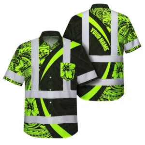 Hi Vis Hawaiian Shirt Reflective Tapes Hawaiian Polynesian Tribal
