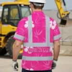 hi-vis-hawaiian-shirt-reflective-tapes-pink-neon-flowers-custom-name-4da48.webp