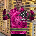 hi-vis-hoodie-reflective-tapes-pink-tie-dye-us-flag-scratch-custom-e5049.webp
