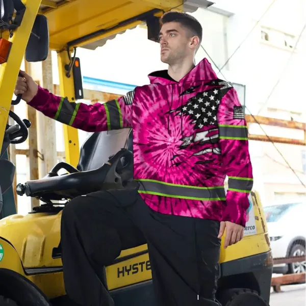 hi-vis-hoodie-reflective-tapes-pink-tie-dye-us-flag-scratch-custom-f1514.webp