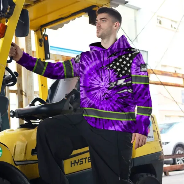 hi-vis-hoodie-reflective-tapes-violet-tie-dye-us-flag-scratch-custom-967aa.webp