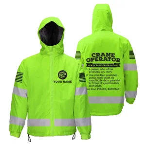 Hi Vis Jacket Waterproof And Windproof Crane Operator Definition Custom Name Logo Safety Workwear For Construction