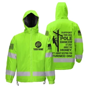 Hi Vis Jacket Waterproof And Windproof Custom Name Logo Company Safety Workwear Reflective For Construction