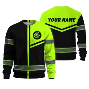 Hi Vis Long Sleeve Shirt Uniform Reflective Black Green Neon Custom