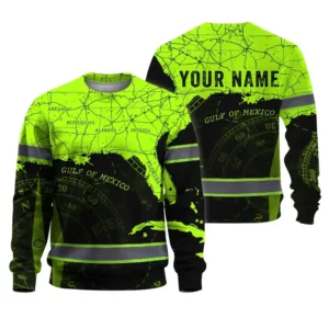 High Visibility Reflective US Map Custom Name Long Sleeve Safety Workwear