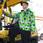 Hi-Vis-Zip-Hoodie-Reflective-Tapes-Blue-Neon-And-Green-Flowers-Custom-Name-Safety-Workwear-For-Workers,-Truckers,-Operators-6