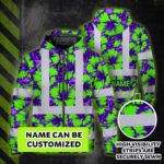 Hi-Vis-Zip-Hoodie-Reflective-Tapes-Green-Neon-And-Violet-Flowers-Custom-Name-Safety-Workwear-For-Workers,-Truckers,-Operators-2