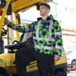 Hi-Vis-Zip-Hoodie-Reflective-Tapes-Green-Neon-And-Violet-Flowers-Custom-Name-Safety-Workwear-For-Workers,-Truckers,-Operators-6