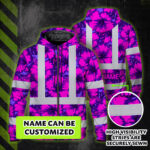 Hi-Vis-Zip-Hoodie-Reflective-Tapes-Violet-Neon-And-Pink-Flowers-Custom-Name-Safety-Workwear-For-Workers,-Truckers,-Operators-2