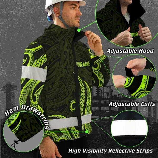 hi-vis-jacket-waterproof-reflective-tapes-hawaiian-polynesian-tribal-328ba.webp