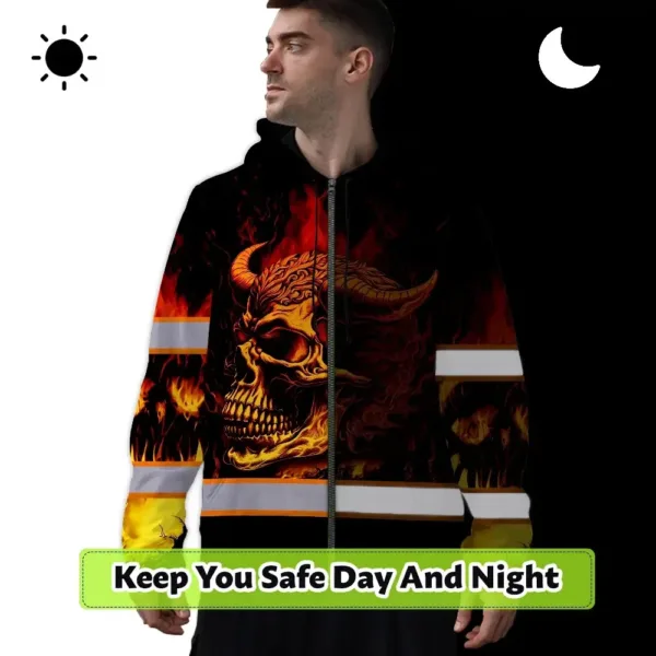 hi-vis-zip-hoodie-reflective-orange-neon-skull-fire-custom-name-f26c5.webp