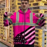 hi-vis-zip-hoodie-reflective-pink-us-flag-paint-custom-name-safety-76f72.webp