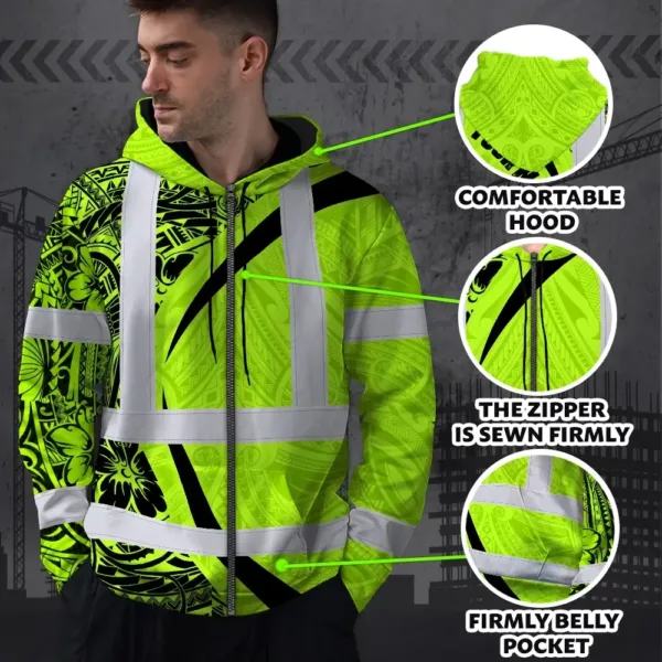 hi-vis-zip-hoodie-reflective-tapes-green-hawaiian-polynesian-tribal-1487d.webp