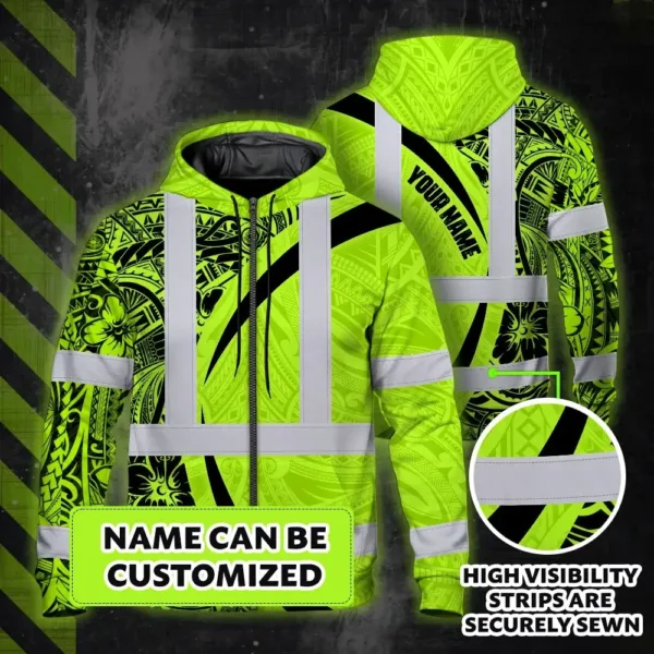 hi-vis-zip-hoodie-reflective-tapes-green-hawaiian-polynesian-tribal-804d4.webp
