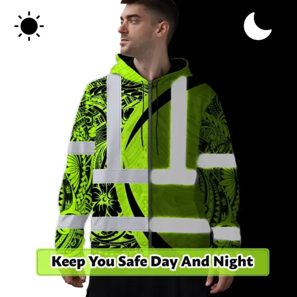 hi-vis-zip-hoodie-reflective-tapes-green-hawaiian-polynesian-tribal-e5c8c.webp