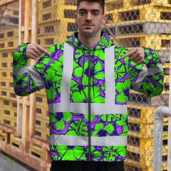 hi-vis-zip-hoodie-reflective-tapes-green-neon-and-violet-flowers-59f82.webp