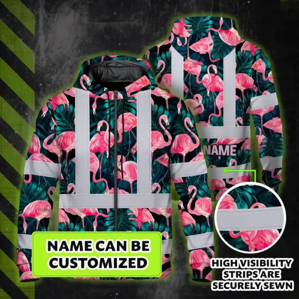 hi-vis-zip-hoodie-reflective-tapes-hawaii-flamingo-custom-name-8b248.webp