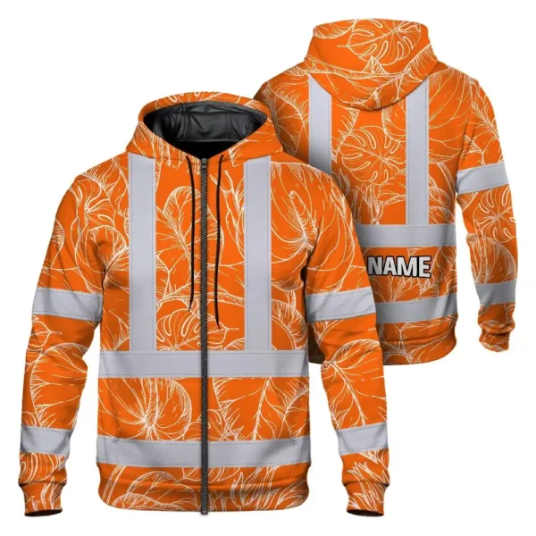 hi-vis-zip-hoodie-reflective-tapes-orange-black-neon-flowers-custom-f3e17.webp