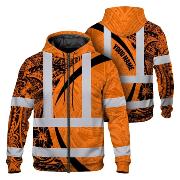 hi-vis-zip-hoodie-reflective-tapes-orange-hawaiian-polynesian-tribal-0963d.webp